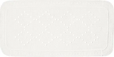Produktbild von Famanu Badmatte Antirutsch mit Saugnäpfen und Drainagelöchern - 91 x 36 cm - Weiß