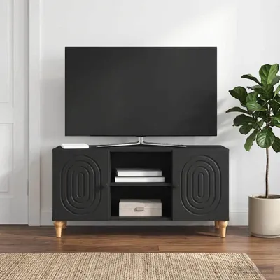 Obrázok produktu pre vidaXL TV stolík, čierny, 102 x 34,5 x 50 cm, drevotrieska
