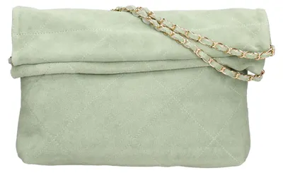 Image de Sac bandoulière pour femmes de la marque Lux, en suède et en cuir, avec bandoulière réglable, fabriqué en Italie