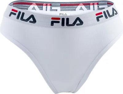 Zdjęcie produktu dla FILA damskie brazylijskie majtki - majtki, logo w pasie, bawełna elastyczna, jednokolorowe, XS-XL biały XL