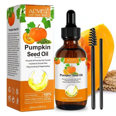 Produktbild von Kürbiskernöl 60ml Haarwachstum Wimpern Bart Nägel Haut Öl Kaltgepresst rein Vegan