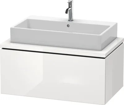 Produktbild von Konsolenunterschrank L-CUBE 400x920x547mm weiß hochglanz weiß hochglanz