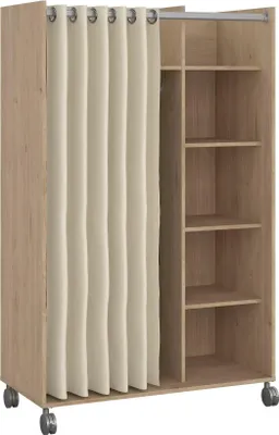 Image de Alfango - Grande Armoire, 100x160h cm Chêne Brun, 5 Étagères