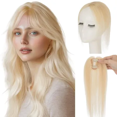 Obrázek produktu pro Solidchoice - Klipsnová ofina, 100% přírodní vlasy, blond barva. Prodlužovací ofina