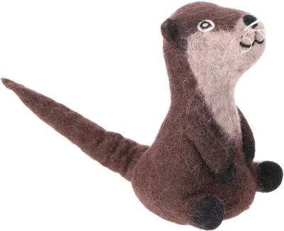 Produktbild von Filz Eierwärmer, Handgemachte Filzdekoration aus Nepal, Filztier - Otter/braun, Filz,Wolle, 14*9*6 cm, Filz Eierwärmer