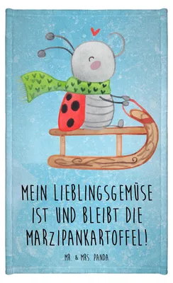 Produktbild von Mr. & Mrs. Panda Handtuch Smörle Rodeln - Eisblau - Geschenk, Frotteetuch, Winter, Weihnachten, frottee gästehandtuch, Klein, Schlittenfahren, Gäste-WC, gäste wc