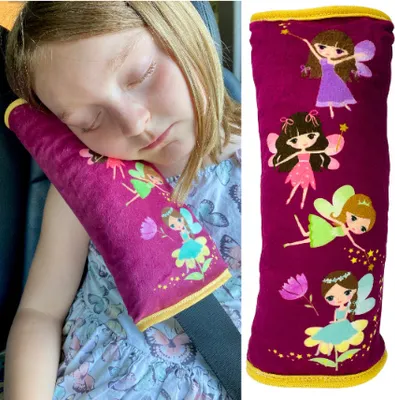 Produktbild von HECKBO® Fee Auto Schlafkissen für Kinder - maschinenwaschbar – kuschelweich hochwertiges Auto Gurtkissen, Gurtschoner, Gurtkissen, Gurtschutz, Auto Kissen, Reisekissen, Urlaub - 30cm x 12cm