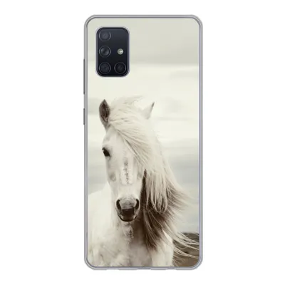 Produktbild von MuchoWow® Handyhülle Schutzhülle Hülle für Samsung Galaxy A71 Pferd - Strand - Mähne Silikon Softcase Handy Hülle - Kartenbesitzer