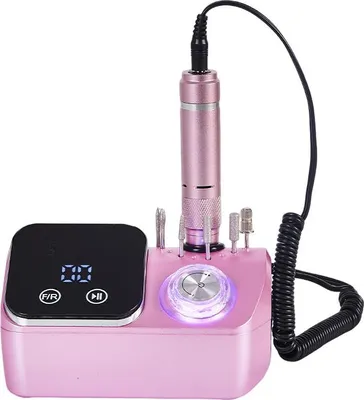 Produktbild von Nagelfräser Profi 45000RPM, Elektrische Nagelbohrmaschine mit LCD Display, leisem Motor, Nagelpflege Set für Gel & Acryl