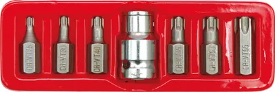 Immagine prodotto di Set di chiavi a bussola speciali TORX T25–T55, 7 pezzi
