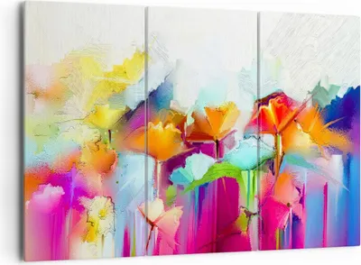 Produktbild von Bild auf Leinwand - Leinwandbild - Blumen Wiese Sommer - 165x110cm - Wand Bild - Wanddeko - Leinwanddruck - Bilder - Kunstdruck - Wanddekoration - Leinwand bilder - Wandkunst - CE165x110-4095