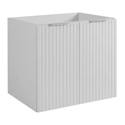 Produktbild von Rodan | Badezimmerschränke 60cm | Weiß Matt - Holz | B/H/T 60/57/46 cm | Geriffelte Türen - Ohne Platte - 2 Ablagen - Badmöbel - Badschrank