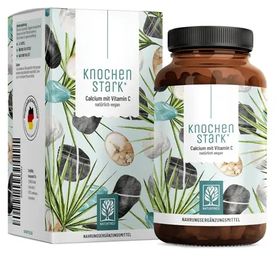 Produktbild von Calcium Komplex hochdosiert mit Vitamin C -  KNOCHENSTARK - 120 vegane Kapseln - NATURTREU®