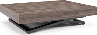 Produktbild von FURNLUX Couchtisch Sanna U Braun Und Schwarz 80cm / Hauptfarbe: Braun / Abmessungen: 80 x 80 x 200 cm