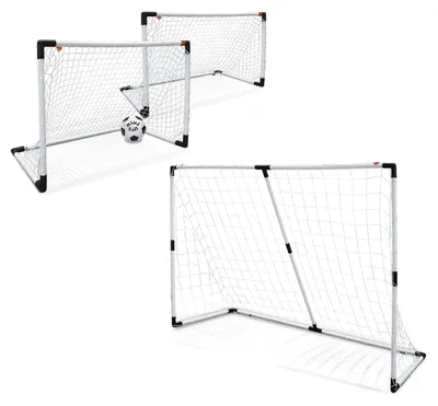 Produktbild von Fußballtor Minifußballtor Kinderfußballtor - Mit Netz und Ball - 91,5 x 63 cm - Weiß