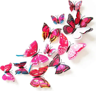 Produktbild von Oblique Unique 3D Schmetterlinge 12er Set Wandtattoo Wandsticker Wanddeko - pink