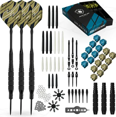 Produktbild von KOTO - Converter Brass Giftset, Dartpfeile Inkl. 100 Micron Flights, Softtips, Steeltips (Konverterspitzen) & Nylon Shafts