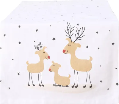 Obrázok produktu pre Boltze 2060341, Obdĺžnikový, Biela, Behúň na stôl, Vnútorný, Vianoce, 40 x 140 cm