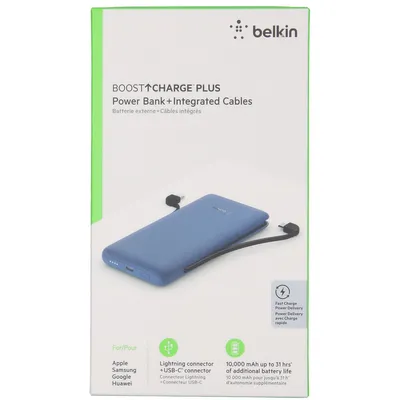 Produktbild von Belkin Power Bank 18W 10.000mAh USB-C+Light.Kab.blau BPB006BTBLU