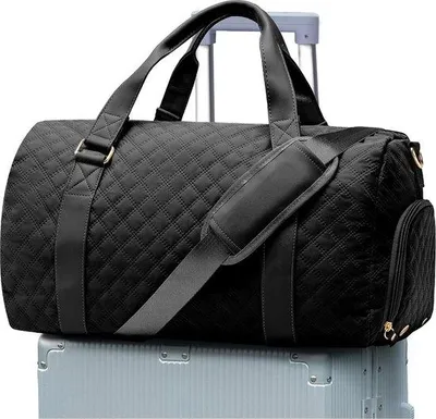 Image de Sac de voyage Famanu pour femmes, avec housse de protection pour trolley - Noir