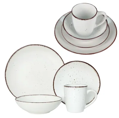 Productafbeelding van 24-Delig Steengoed Servies voor 6 Personen in Wit