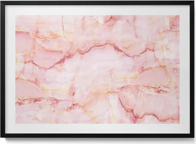 Produktbild von Rosa Marmor Textur– Wandbild mit Rahmen – Gerahmtes Bild  – Wanddekoration – 100x70 cm –  Schwarz Rahmen