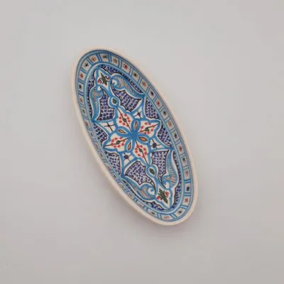 Image de Plat ovale Marocain turquoise - L 30 cm