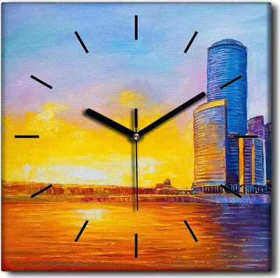 Produktbild von Coloray Uhr auf Leinwand 30x30 cm Wand Uhr Dekoration Wohnzimmer Segeltuch schwarze Hände -Landschaftsarchitektur