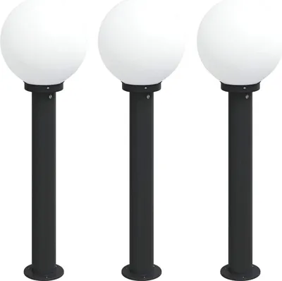 Obrázok produktu pre Stĺpikové svetlá 3 ks 80 cm čierne IP44