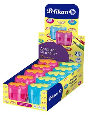Zdjęcie produktu dla Pelikan 700696, Temperówka ręczna, Niebieski, Różowy, 10 szt.