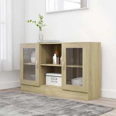 Immagine prodotto di vidaXL Vetrina rovere Sonoma 120x30,5x70 cm Materiale a base di legno