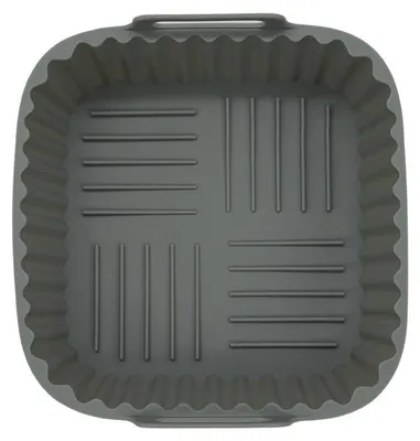 Immagine prodotto di Cestello in silicone Fackelmann per friggitrice ad aria, grigio, 17 x 17 x 6,5 cm