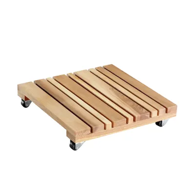 Immagine prodotto di Carrello per piante WAGNER FENG SHUI 28 x 28 x 5,5 cm, per interni, in ontano massiccio, oliato, portata 100 kg, prodotto UE - 20023001