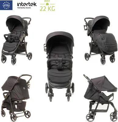 Produktbild von 4BABY Rapid sportovní kočárek Velký lehký kočárek nastavení výšky rukojeti nánožník velká kola Barva: černá
