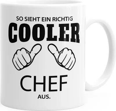 Produktbild von So sieht ein richtig ein richtig cooler Chef aus Tasse Berufe MoonWorks® weiß unisize