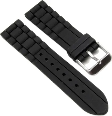 Produktbild von Minott Uhrenarmband 18mm | aus weichem Silikon schwarz 19644S