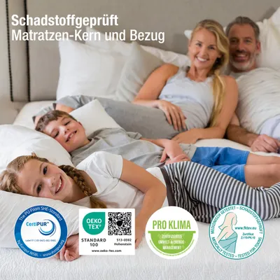 Produktbild von BeCo Matratze Gigant Trio / 90 x 200 cm / H2 / 30 cm hoch /Komfortschaum mit dreilagigem Kaltschaum-Kern