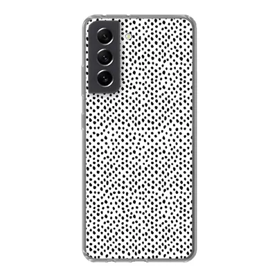 Produktbild von MuchoWow® Handyhülle Schutzhülle Hülle für Samsung Galaxy S21 FE Polka dots - Schwarz - Weiß Silikon Softcase Handy Hülle - Mobiltelefonhülle