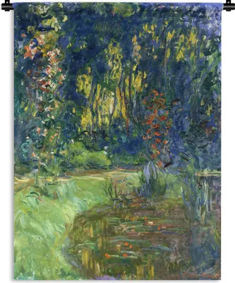Produktbild von MuchoWow® Wandteppich Wandbehang Der Seerosenteich - Gemälde von Claude Monet 150x200 cm Tapisserie Dekoration Wandtuch - Wandaufhängung - Moderner
