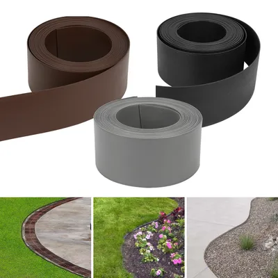 Image de SWANEW Bordure de pelouse gravier bordure de parterre bordure de tonte bande de gazon bordure supérieure chemins de jardin bordure de pelouse gris 2500x12.5cm