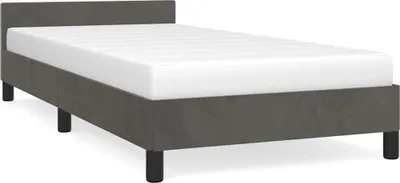 Produktbild von vidaXL Bettgestell ohne Matratze Dunkelgrau 90x200 cm Samt