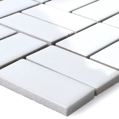 Produktbild von Mosaikfliesen Keramik Cristianos Weiss Glänzend