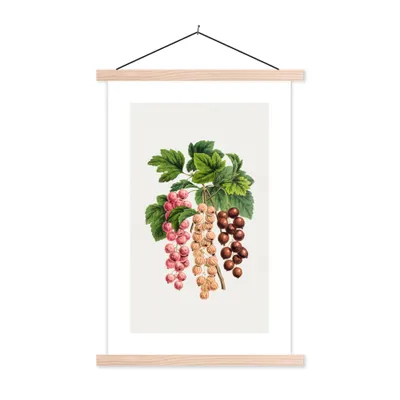 Produktbild von MuchoWow® Textilposter Obst - Beeren - Lebensmittel 40x60 cm mit holzfarbenen Rahmen - Poster