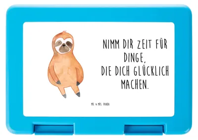 Produktbild von Mr. & Mrs. Panda Vesperbox Faultier Zufrieden - Weiß - Geschenk, Butterbrotdose, Bentobox, Pause, Gelassenheit, Vorratsdose, Vorratsbehälter, Happy, Brot Aufbewahrungsbox
