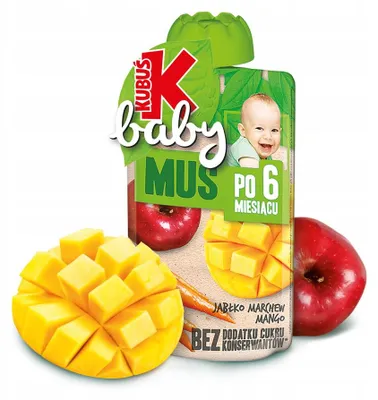 Zdjęcie produktu dla Kubuś Baby Mus po 6 miesiącu jabłko marchew mango 100 g