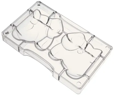 Pralinenform aus Polycarbonat, 94x80 mm, 200x120x22 mm, transparent