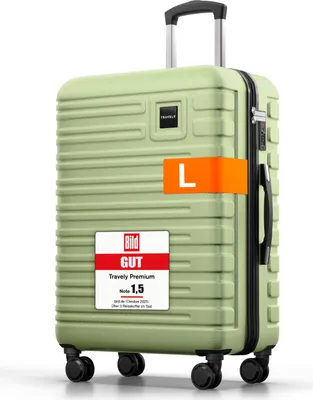 Produktbild von Travely Polycarbonat Koffer Groß 67cm L - 60L Innenvolumen - sehr robuster Hartschalen Koffer mit sanften Rollen & TSA Schloss, Reisekoffer, Koffer & Trolleys, Reisekoffer mit Rollen