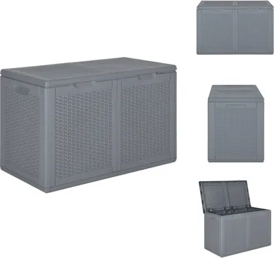 Produktbild von vidaXL Gartenbox Grau PP Rattan 180 L -  Gartenboxen