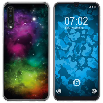 Produktbild von PhoneNatic Case kompatibel mit Samsung Galaxy A50 Silikon-Hülle Space Starfield M7