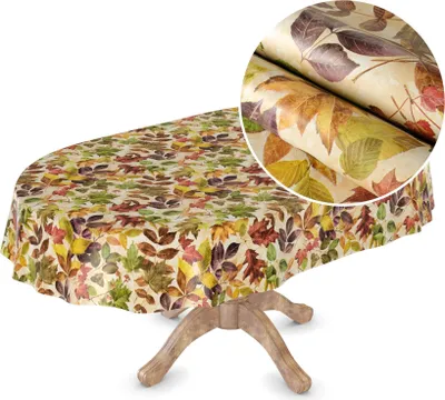 Produktbild von Tischdecke Wachstuch MIMOSA Blumen Beige Robust Wasserabweisend Oval Breite 140 cm Länge 240 cm